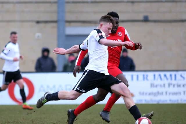 Jordon Crawford gets on the ball during the Steelmen's loss