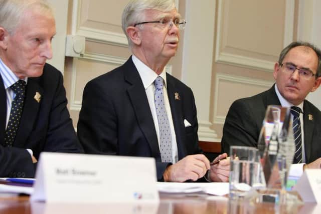 Former council leader Jim Harker delivers the budget in 2015, months after a chance to impose emergency spending controls were missed.