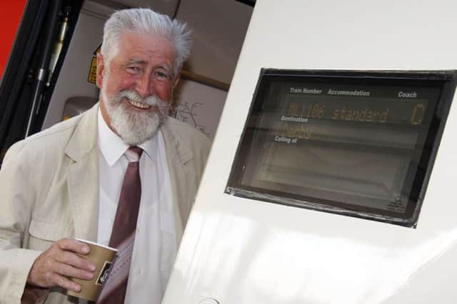 FLASHBACK: Rail enthusiast Jim Wade waiting for the first north bound train to be off from Corby Station in 2010