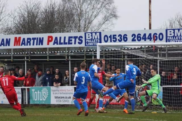 Rhys Hoenes opens the scoring for the Poppies