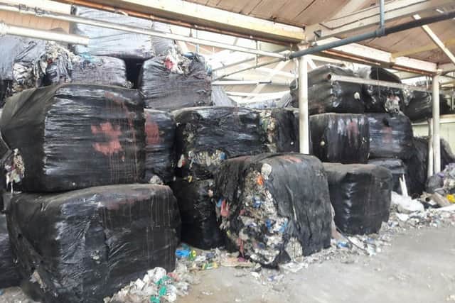 Some of the rubbish dumped at the United Footwear site in Stamford Road. NNL-180326-140501005