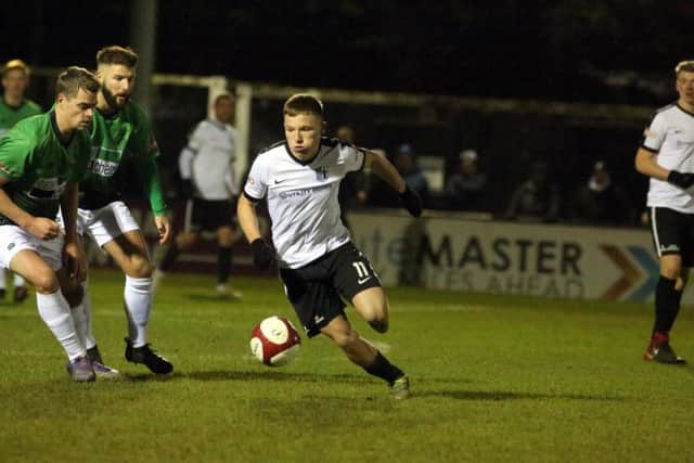 Jordon Crawford scored twice on his 21st birthday in Corby Town's win at Steel Park
