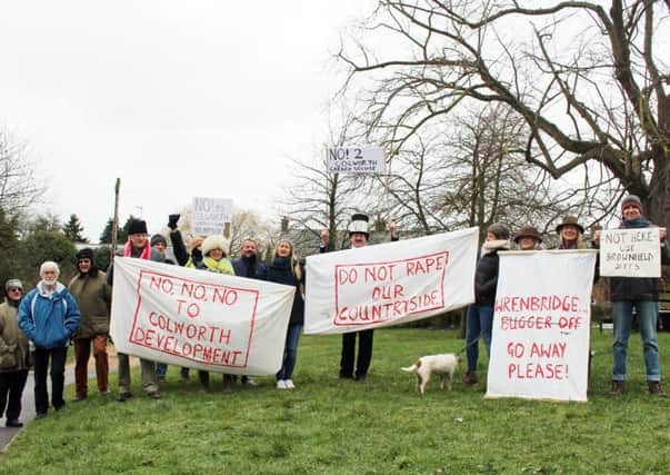 The march against plans for Colworth Garden Village
