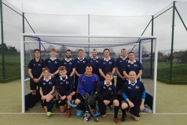 Kettering pose for the camera after they secured promotion in Division 3NW in the East Men's League