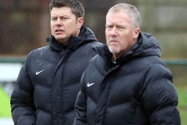 Nathan Marsh (left) and Gary Petts will be staying on as manager and assistant-manager respectively at Wellingborough Town