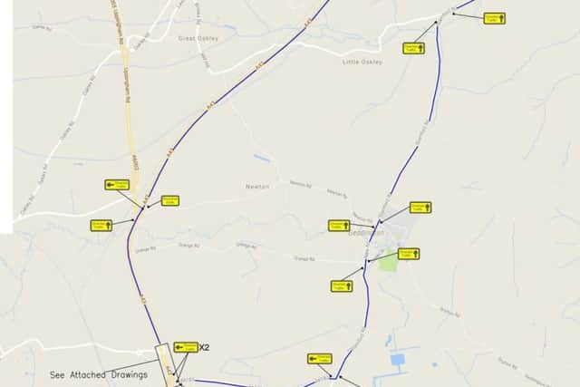The official diversion during the roadworks. NNL-180604-144949005