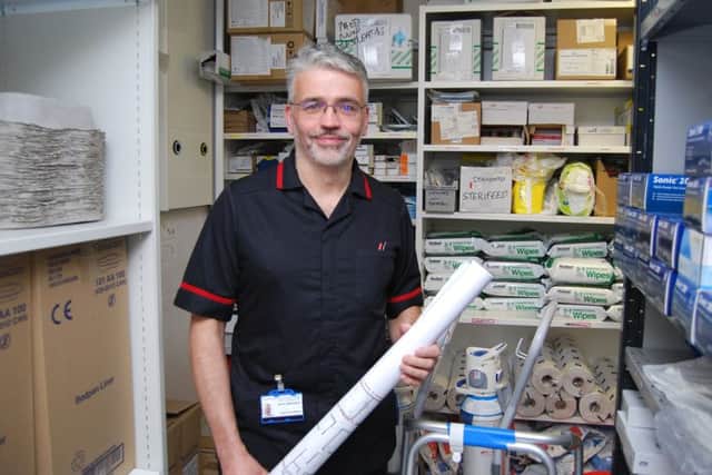 A&E refurb Lead Nurse David Anderson in a storage area that will become a treatment bay. NNL-181004-132755005