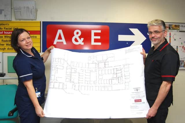 A&E Sister Sarah Haylett and Lead Nurse David Anderson with refurb plans. NNL-181004-132744005