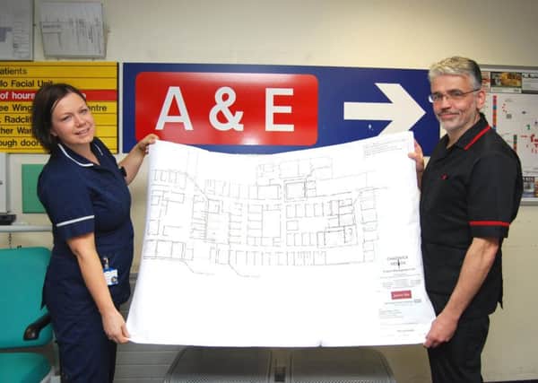 A&E Sister Sarah Haylett and Lead Nurse David Anderson with refurb plans. NNL-181004-132744005
