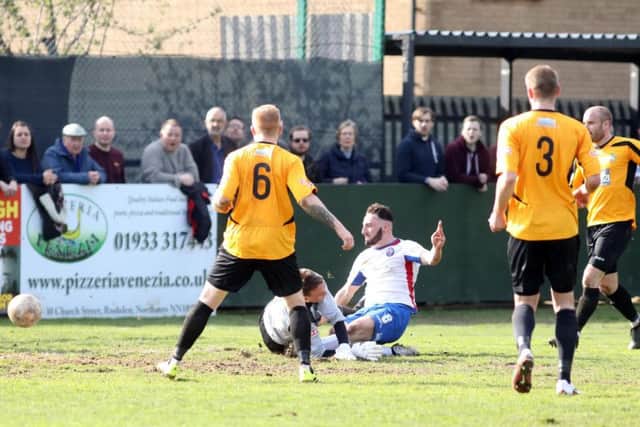Joe Curtis scores Diamonds' third goal