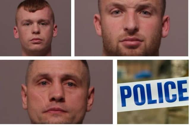 Clockwise, from top left: Doran, Smith and Adams. NNL-180416-101849005