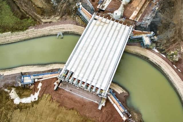 An aerial picture of the river bridge for Stanton Cross