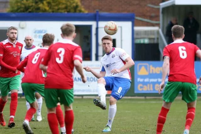 Ben Farrell scored the crucial penalty to earn AFC Rushden & Diamonds a 1-0 win over AFC Dunstable at Hayden Road