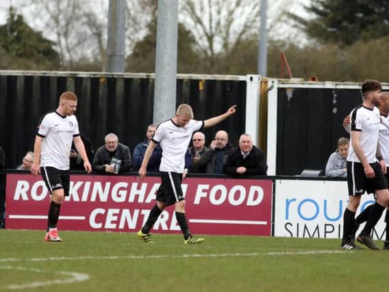 Jake Bettles came off the bench to score twice as Corby Town came from 4-0 down to draw 4-4 with Market Drayton Town in their final home game of the season