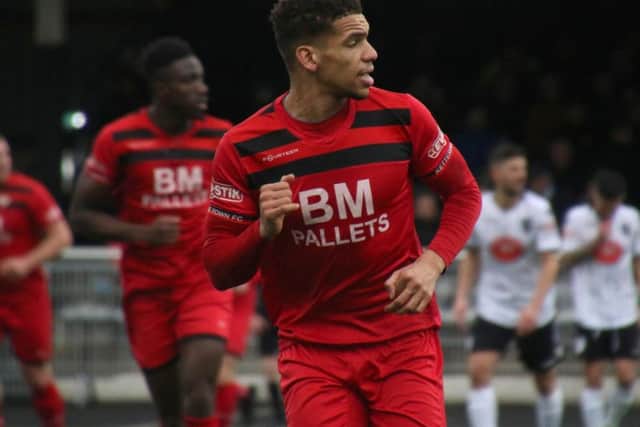 Kalern Thomas will be available for Kettering Town's final game of the regular season on Saturday following a three-match ban