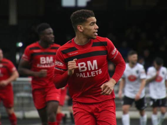 Kalern Thomas will be available for Kettering Town's final game of the regular season on Saturday following a three-match ban