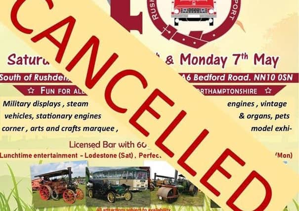 Rushden Cavalcade has been cancelled