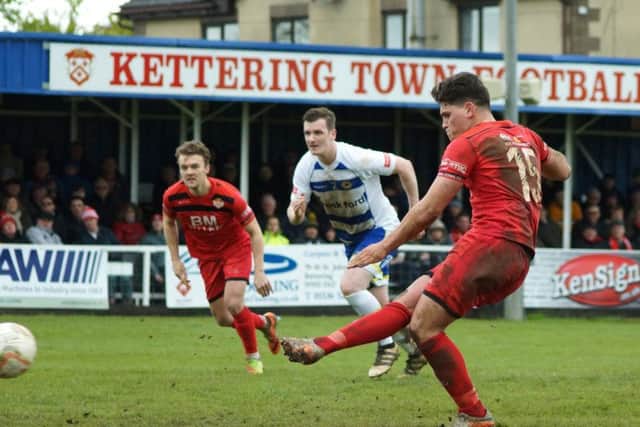 Mathew Stevens completed his hat-trick from the penalty spot