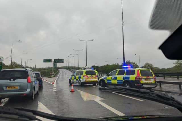 Traffic over the weekend was backlogged from Earls Barton to Hardingstone due to a police incident.