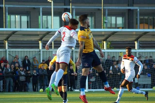 Action from Kettering Town's play-off clash with Slough