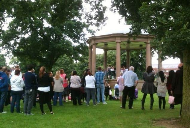 The bandstand at Castle Fields in Wellingborough