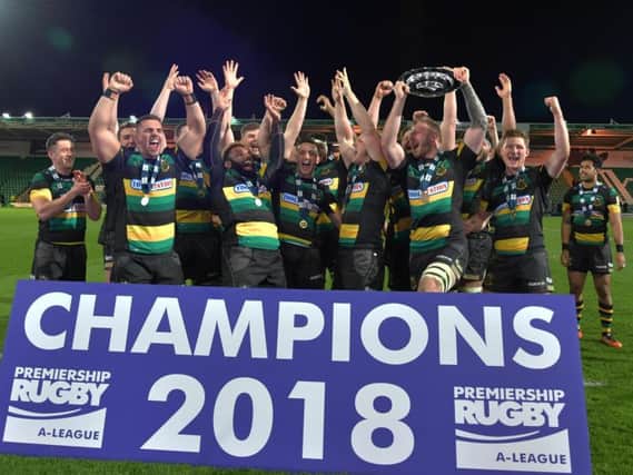 Ben Nutley lifted the Prem Rugby A League silverware at Franklin's Gardens