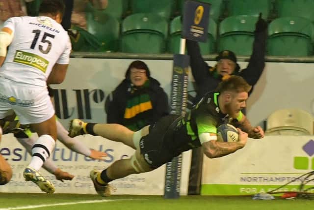 Saints beat Clermont Auvergne in last season's Champions Cup clash at Franklin's Gardens (picture: Dave Ikin)
