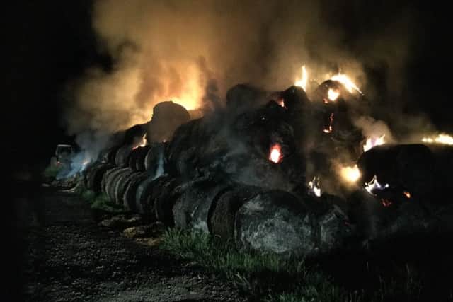 The straw fire in Brigstock