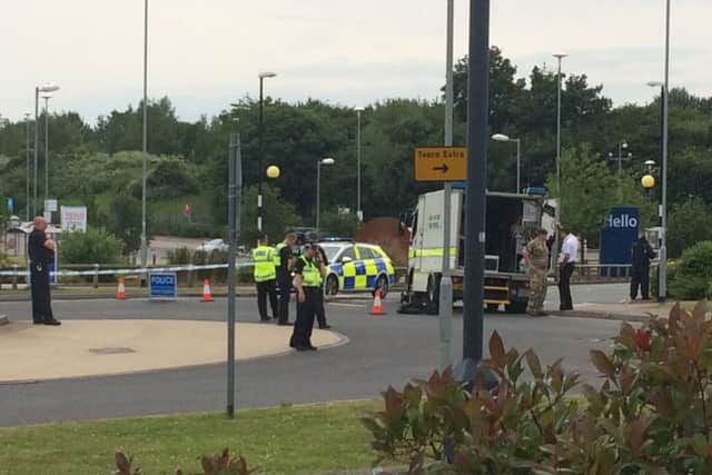 The bomb disposal team at the scene