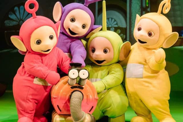 The Teletubbies on stage