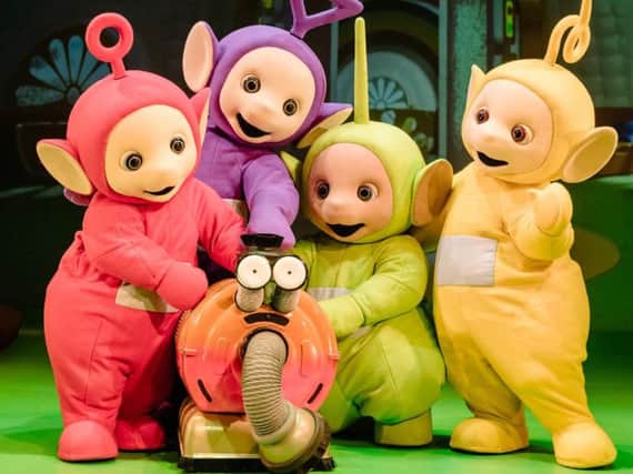 The Teletubbies on stage