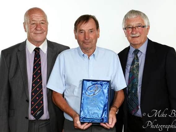 Ise Lodge's Jim Hover won the award for outstanding contribution to the league at the Weetabix Youth League's 40th anniversary celebrations. Picture courtesy of Mike Brown Photographic