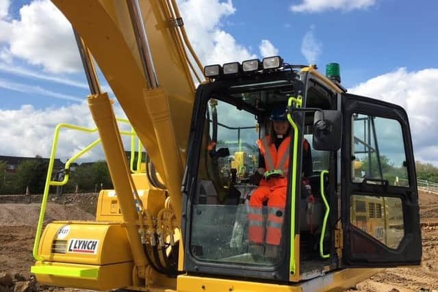 The Revd Catherine Lomas on site at Stanton Cross