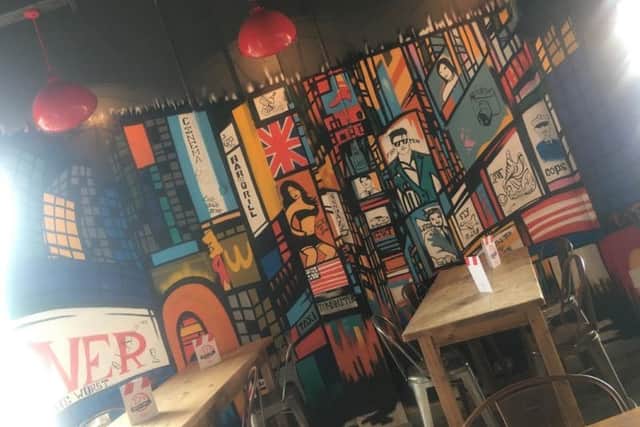 Some great artwork on the walls of TJ's Bar and Grill