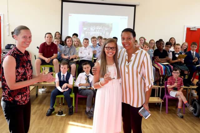 Cassie with her mum at the presentation