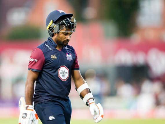 Seekkuge Prasanna and Co endured a miserable evening at the County Ground (picture: Kirsty Edmonds)