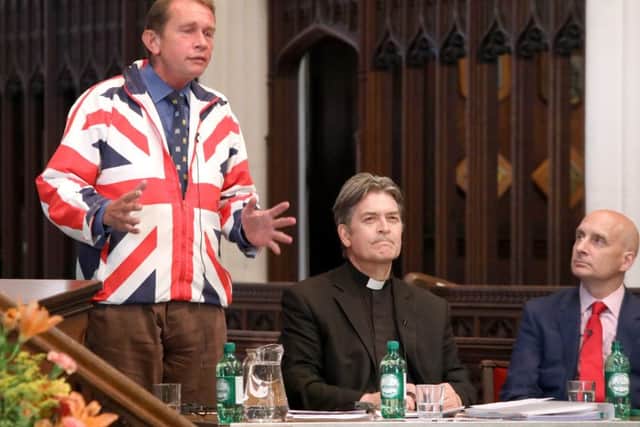 Brexit Debate: Kettering: Ss Peter & Paul Church, Kettering host a debate about Brexit. MP for Kettering Philip Hollobone with Rev David Walsh ( rector) and Lord Andrew Adonis 
Friday, June 22, 2018 NNL-180626-092446005