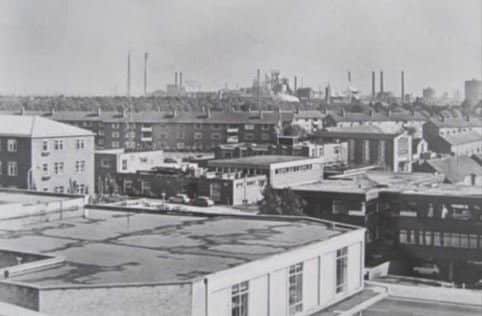 Bevan House, centre, when it was first built. Its first floor was not yet constructed. You can see the steelworks in the background. NNL-181008-161713005
