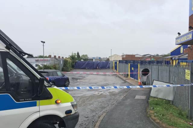 A body was found in the back of a burning van