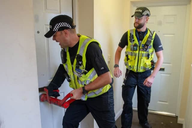 The Op Viper raids in Wellingborough yesterday (Thursday)