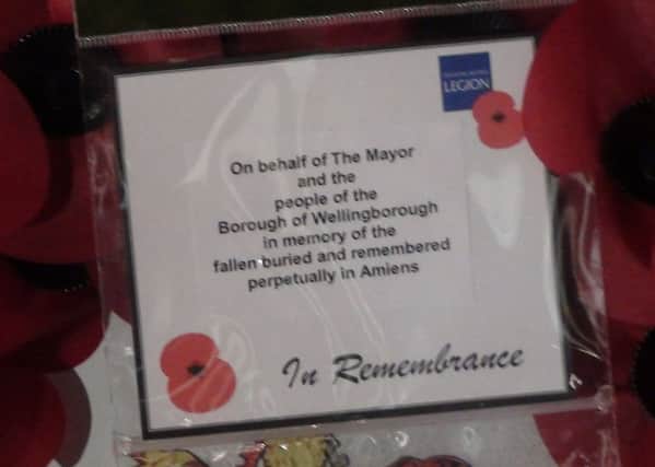 Suraj Samant laid a wreath on behalf of the mayor and people of Wellingborough