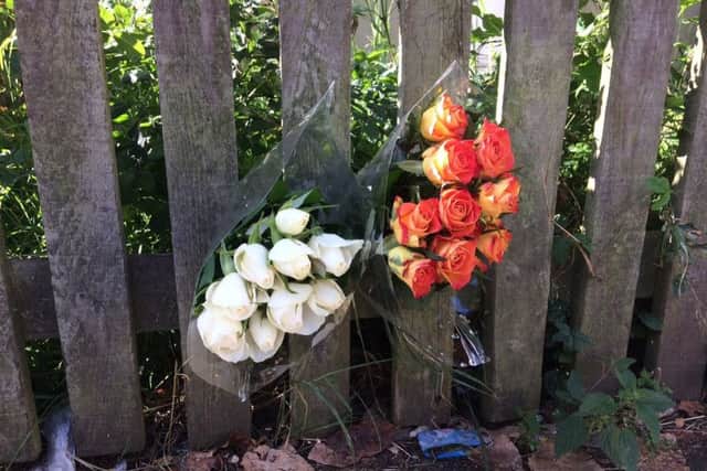 Floral tributes to Corby murder victim Thomas Gravestock