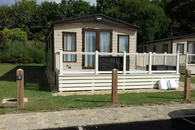 One of the caravans at Hoburne Holidays' Cotswolds park