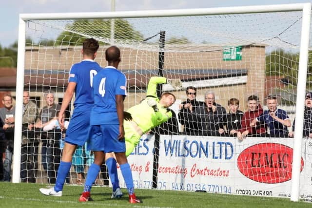 Elliot Sandy's late header completed Corby Town's fightback from 3-0 down as they drew 3-3 in the first meeting with Dunstable Town. The two teams meet again in an Emirates FA Cup preliminary round replay tonight