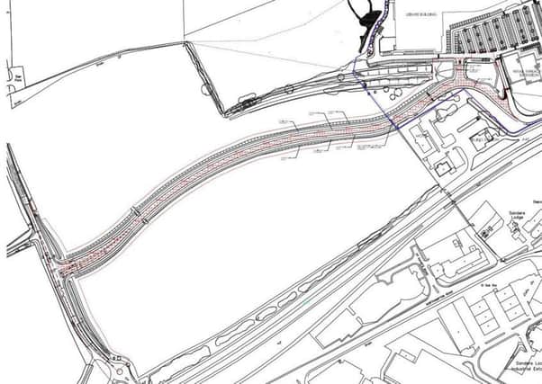 The proposed link road for Rushden Lakes