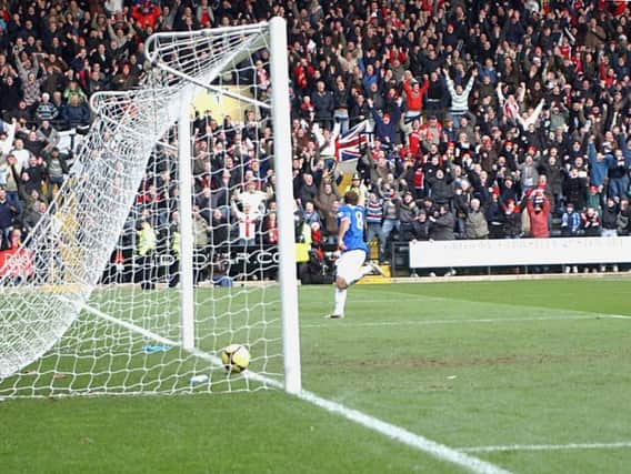 Brett Solkhon believes this goal in the FA Cup clash at Notts County was one of the more memorable of the 101 he has now scored for Kettering Town