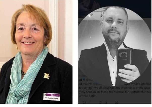 Tory councillors Heather smith and Jason Smithers clashed on Twitter.