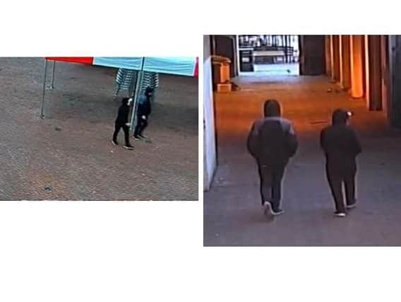 These two people are wanted in connection with two knife-point robberies in Northampton.