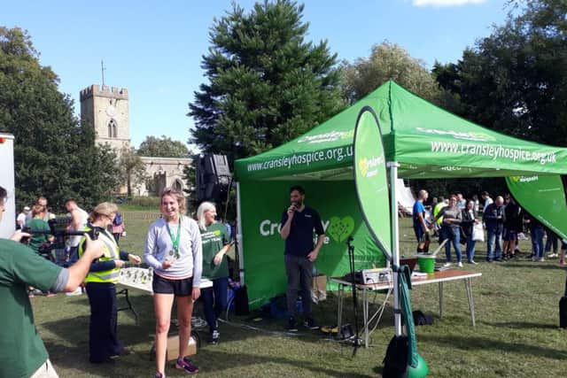 Competitors collect their medals.