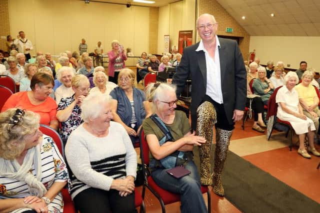 Steve Pateman at the film afternoon in Raunds yesterday (Wednesday)